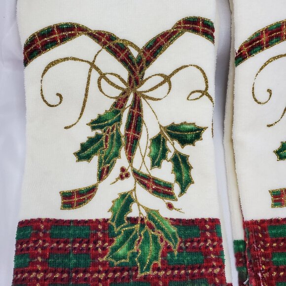 Lenox Christmas Holiday Nouveau Hand and Fingertip Towels Set Of 3 - Picture 3 of 10